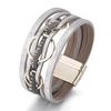 New European and American Wind Magnetic Buckle Women's Bracelet Ring-link Design Creative Multi-layer PU Leather Bracelet