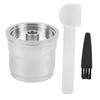 304 Stainless Steel Reusable Coffee Capsule Refillable Coffee Pod with Spoon Brush for X7 Y3 Y5 Mach