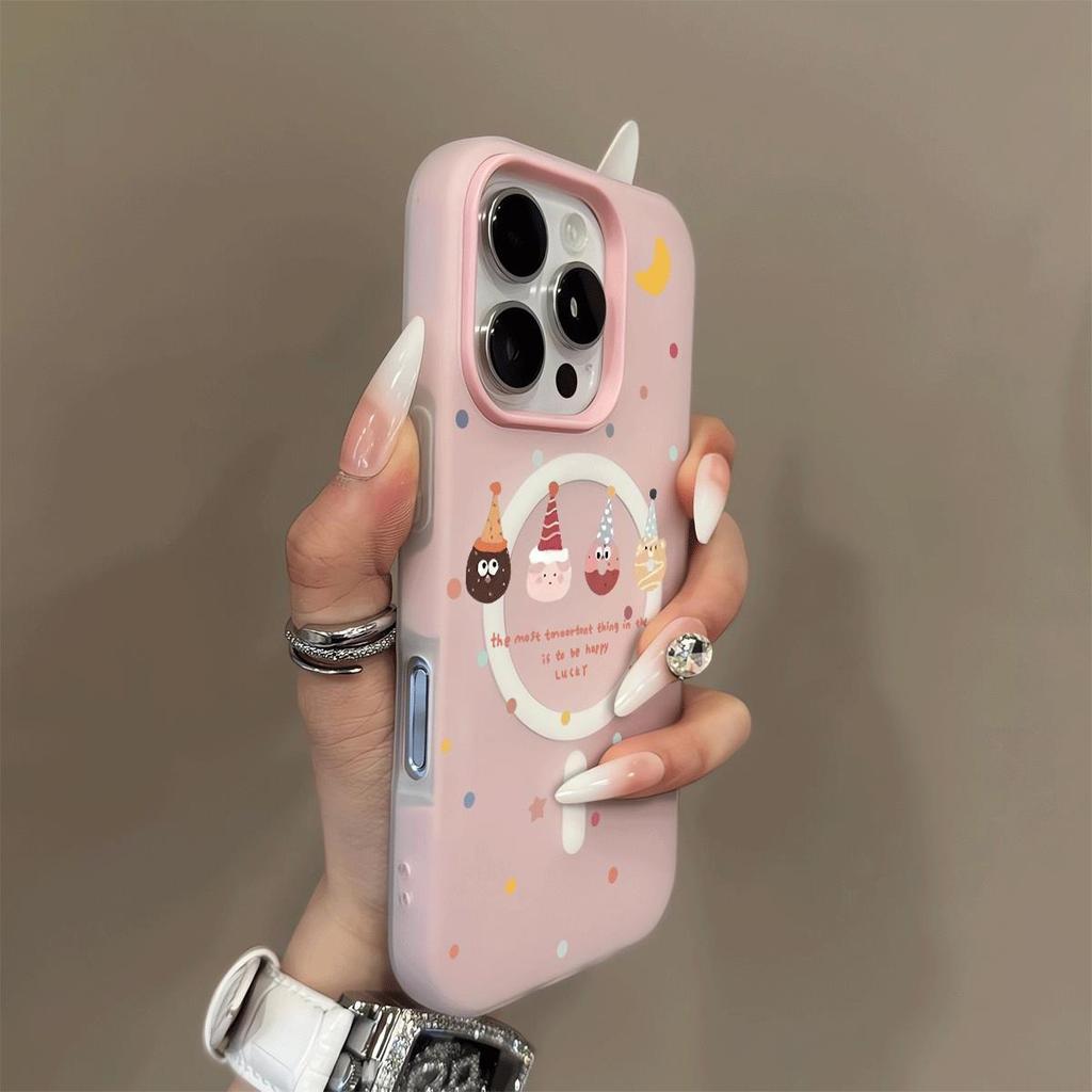 Силиконовый ультратонкий мультяшный чехол-желе 2-в-1 для Apple, магнитный чехол для телефона, женский стиль Ins