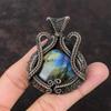 Labradorite Pendant Copper Wire Wrapped Pendant Handmade Jewelry Labradorite Pendant Copper Jewelry Natural Gemstone Pendant Gift For Mother