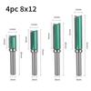 8MM Shank Cove 12MM 14MM Green Pattern Bit Router Bit Face Mill Carbide Cutter Woodworking Milling Cutters for Wood Bit End Mill