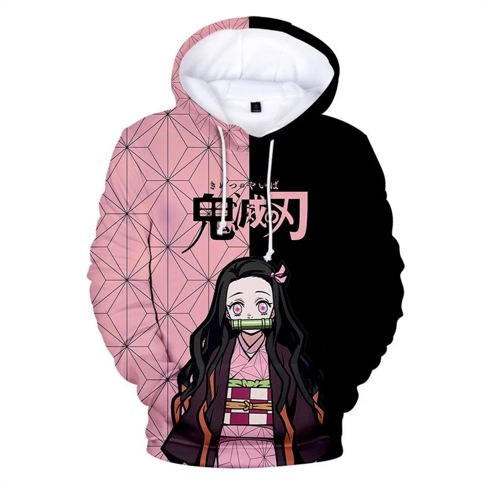 Hoodies for Kids Kawalii Cartoon Hoodie Demon Slayer Print Fashion Autumn Outdoor Clothes Children Girls Sweatshirts Tops