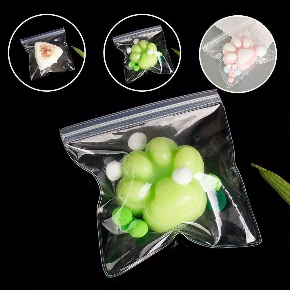 10 шт. пакеты EVA с зиплоком, полностью прозрачные упаковочные пакеты, многофункциональные пакеты для хранения игрушек-мялок