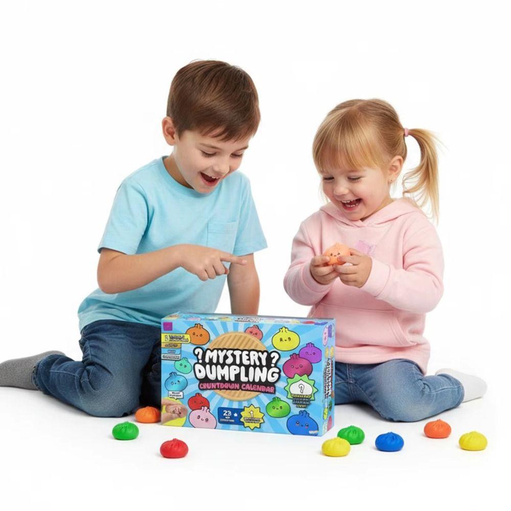 Hand Relax 24Day Countdown Calendar Soft TPR Dumpling Squishy Children Gifts