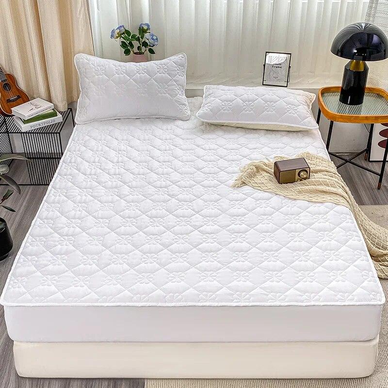 Class A Soy Quilted Adjustable Fitted Sheet Raw Cotton Fabric,Mattress Protector Cover,Bed Sheet With Elastic Band 160x200