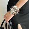 Браслет-манжета Металлический Цветок Широкий Открытый Женский Наручный Ювелирный Изделие Подарок на День Матери