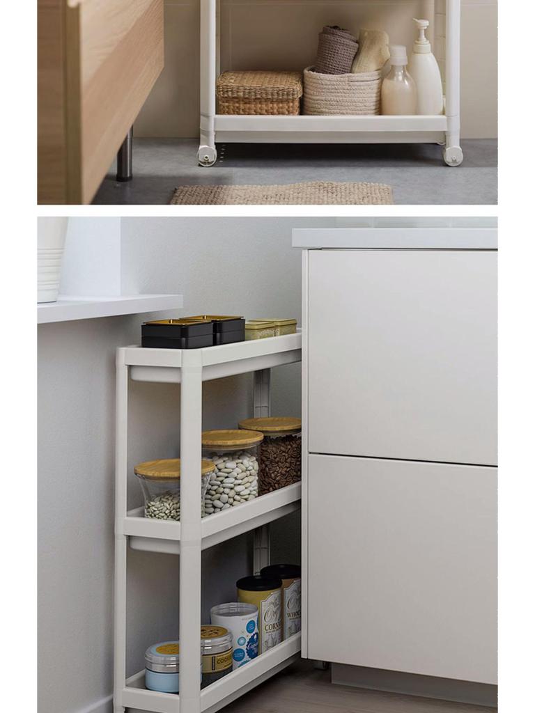 Напольная стойка для хранения в ванной комнате: Компактная тележка для туалета и душа