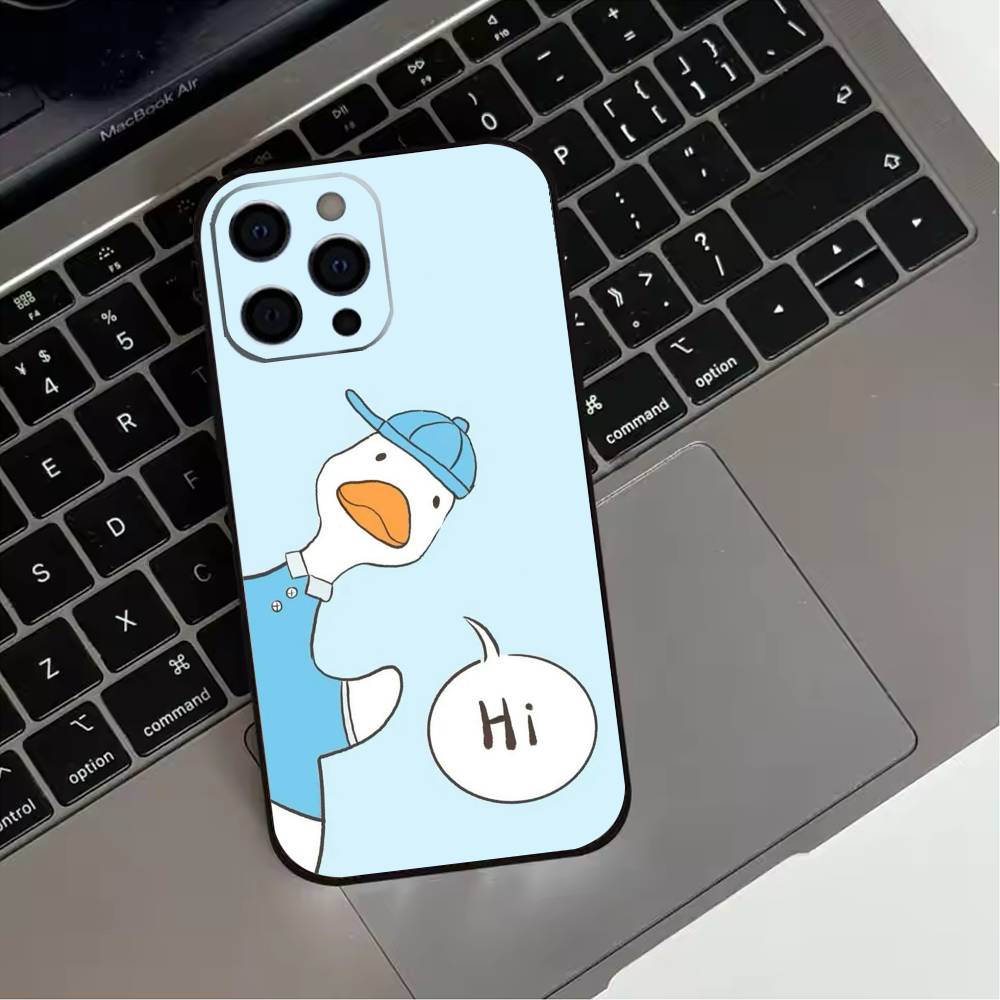 Cartoon Cute G-Goose Phone Case For iPhone 17,16,15,14,13,12,11 Plus,Pro Max,XS,Soft Silicone Black Cover