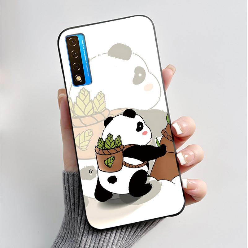 Printing Pattern Case For TCL 20 5G / 20S / 20L / 20L+ Soft Silicone Black Shell Cover Cute Flower Cartoon Casing