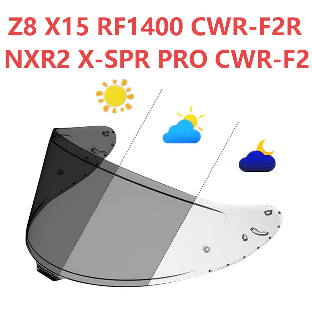 Фотохромный визор RF1400 для шлема SHOEI Z8 X15 CWR-F2R NXR2 X-SPR PRO CWR-F2 Замена лицевого щитка для мотоцикла Линза с защитой от УФ-излучения