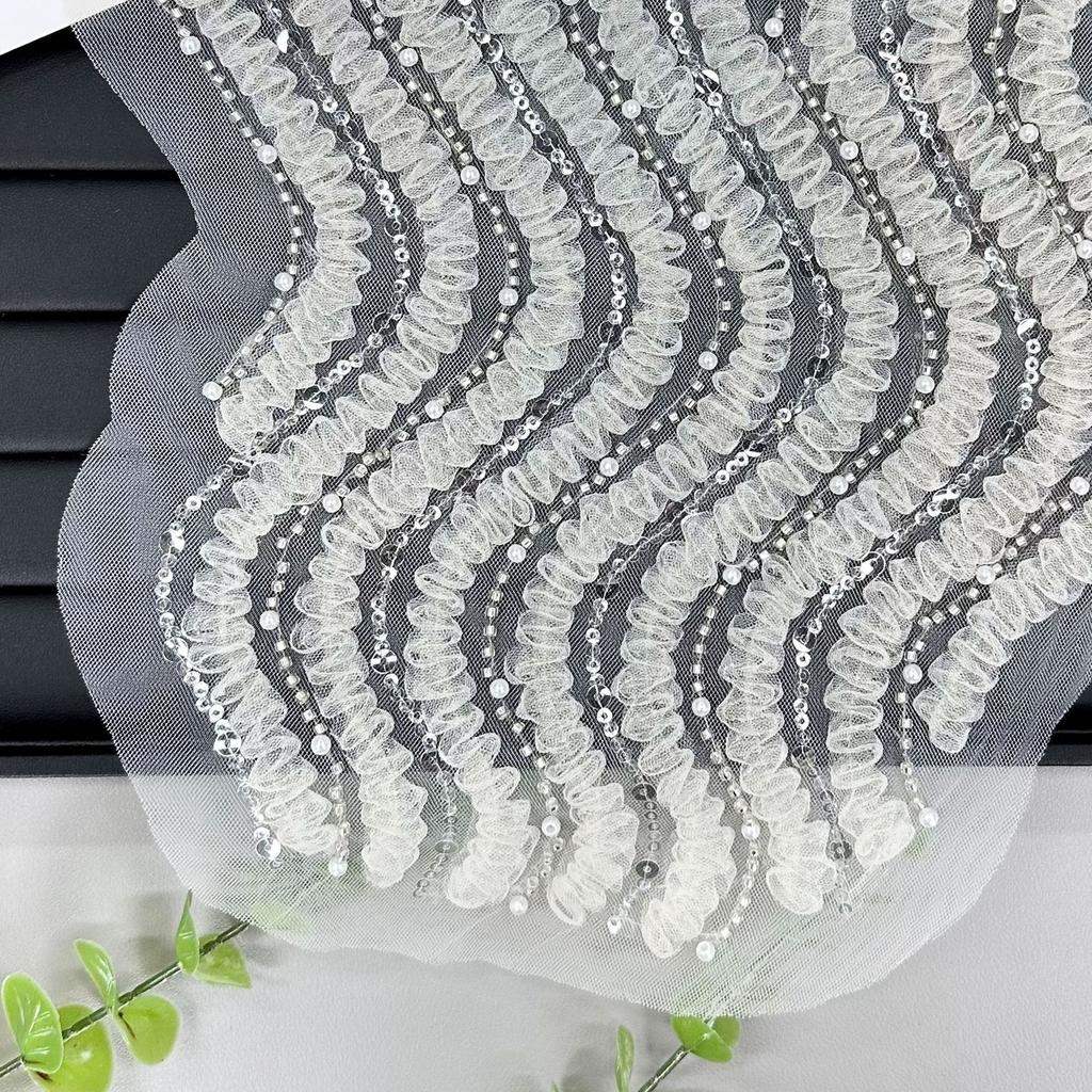 Кружево Кружево Волнистая Планка Спереди Воротник Декоративная Линия Выреза Изогнутая Линия Выреза Тканевая Наклейка Платье Платье Аксессуары для Одежды