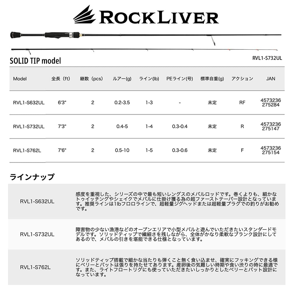 Major Craft Rockfish Rod Rock Liver 1G Light Game Модель Tubular Модель RVL1-T862MH