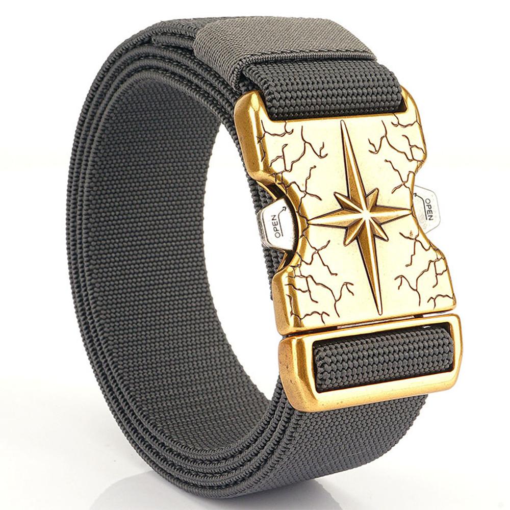 Новый быстросъемный металлический ремень, дышащие эластичные ремни для мужчин, эластичный пояс