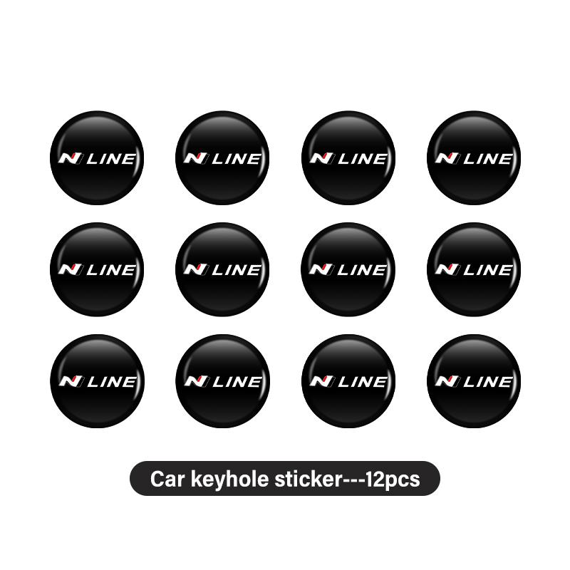 Car Logo Door Key Lock Hole Sticker Keyhole Cover Auto Accessories For Hyundai N Line Tuscon NX4 I20 I30 I10 Sonata Elantra CC5