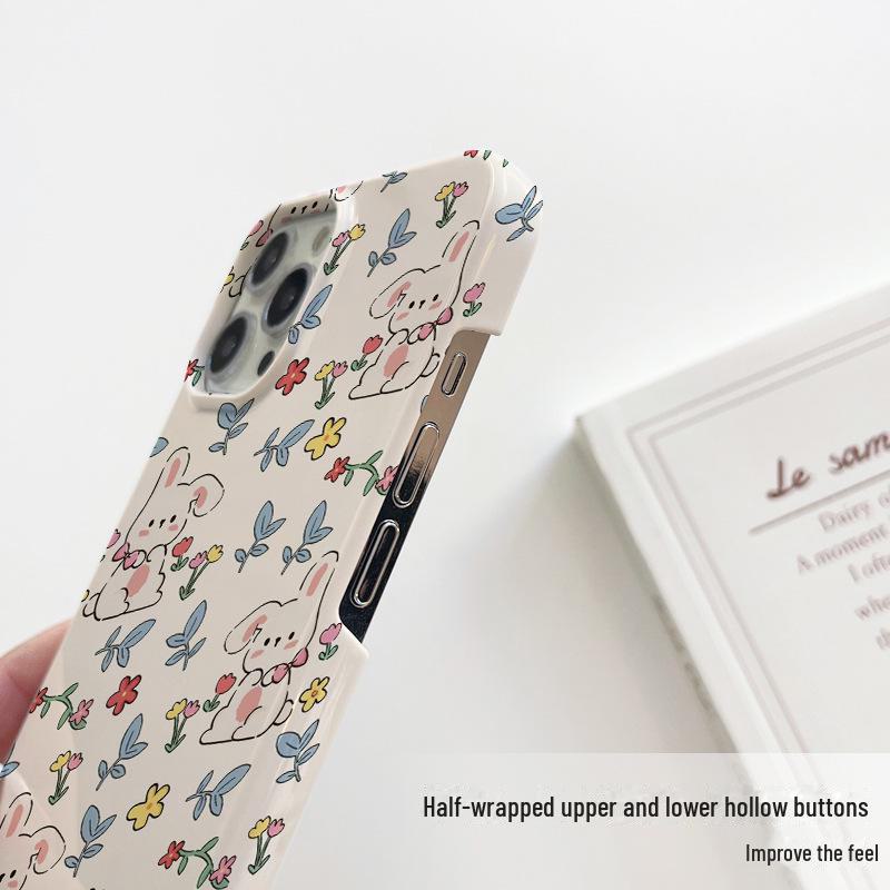 Жесткий чехол Rabbit Flower для Apple 14/13Pro/12/11/X/7Plus