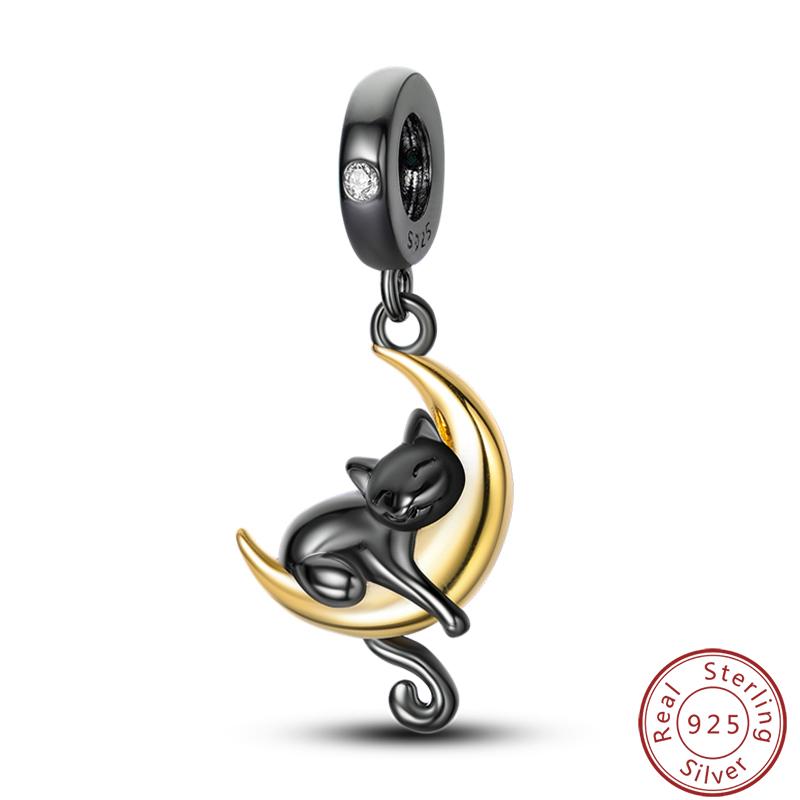 Милая серия «Кошка и собака» Медные шармы «Луна», «Бабочка», «Отпечаток лапы» 3 мм Сделай сам Изготовление изящных ювелирных изделий Подарки