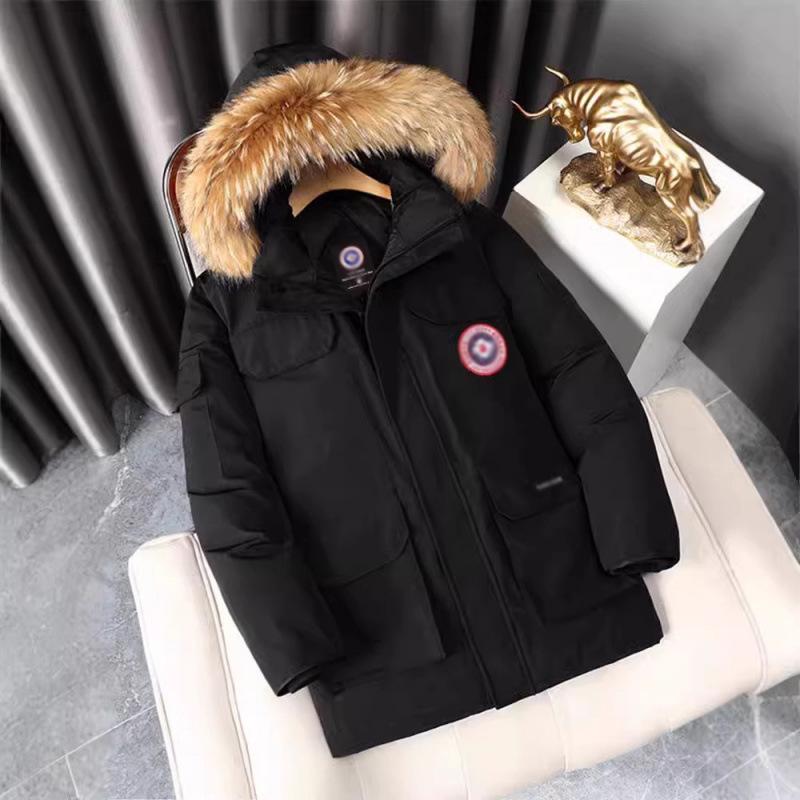 Мужская длинная экспедиционная куртка на гусином пуху - Модель 08, Ниже колена, Утепленная для холодной погоды