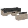 VidaXL Salon de Jardin avec Coussins 10 pcs, Canapés de Terrasse, Ensemble de Meubles de Patio, Mobilier d'Extérieur, Gris 3251769