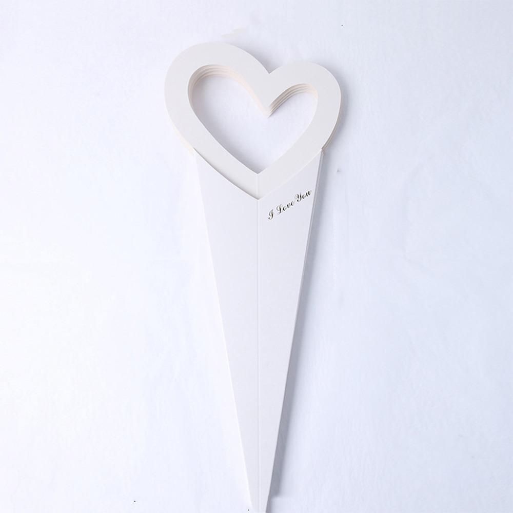 10 шт. Романтичная коробка для одного цветка в форме сердца, бумажная коробка для упаковки букета, для свадьбы, дня рождения