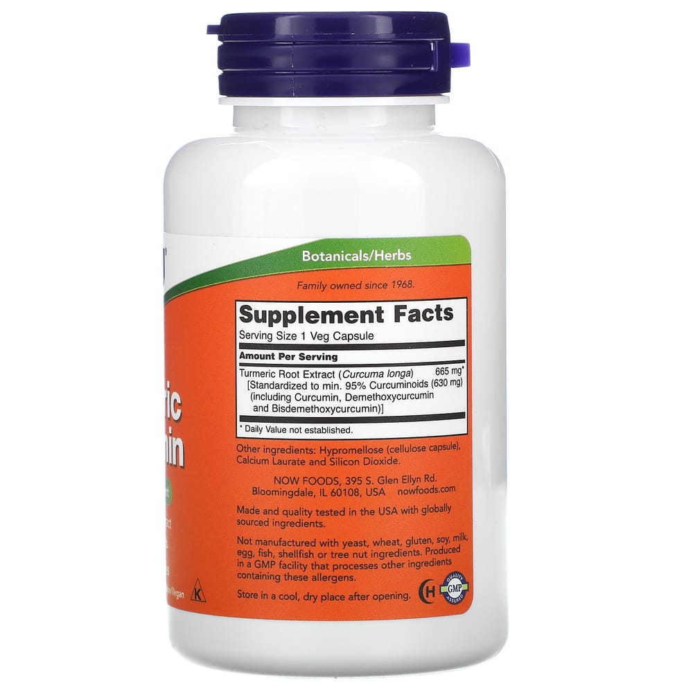 Now Foods Turmeric Curcumin Veg Capsules, 60 Count
