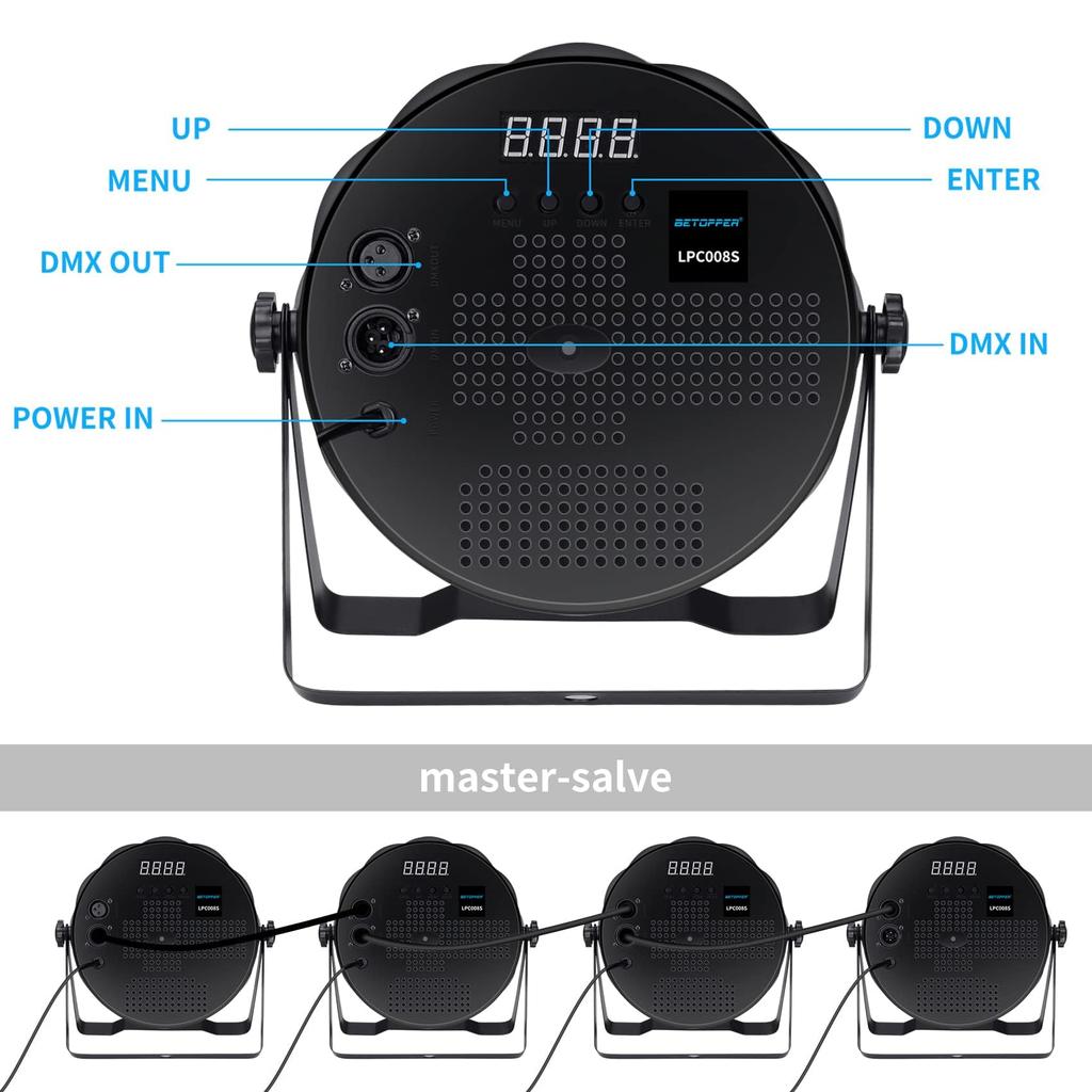 BETOPPER Stage Light RGBW LED Stage Lighting Disco Light Stage Lighting DMX512 Party Light Spotlight DJ Disco Light Club Light Professional Equipment