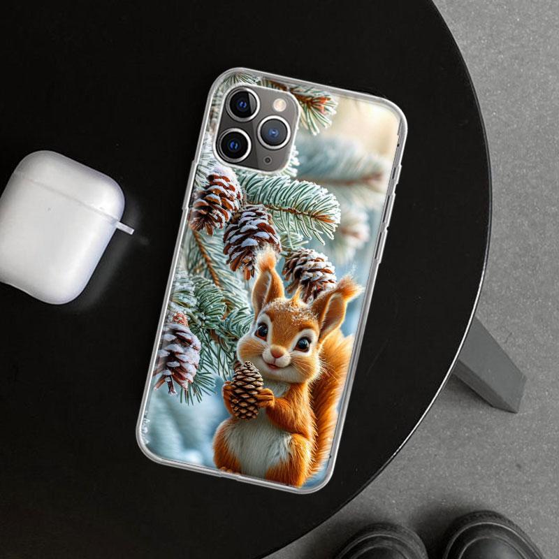 Чехол для телефона с изображением животного Белки для iPhone 11 12 13 Mini 14 15 Plus 16 Pro Max 17 Air 7 8 + SE Арт Индивидуальный Fundas 11 12 13 M