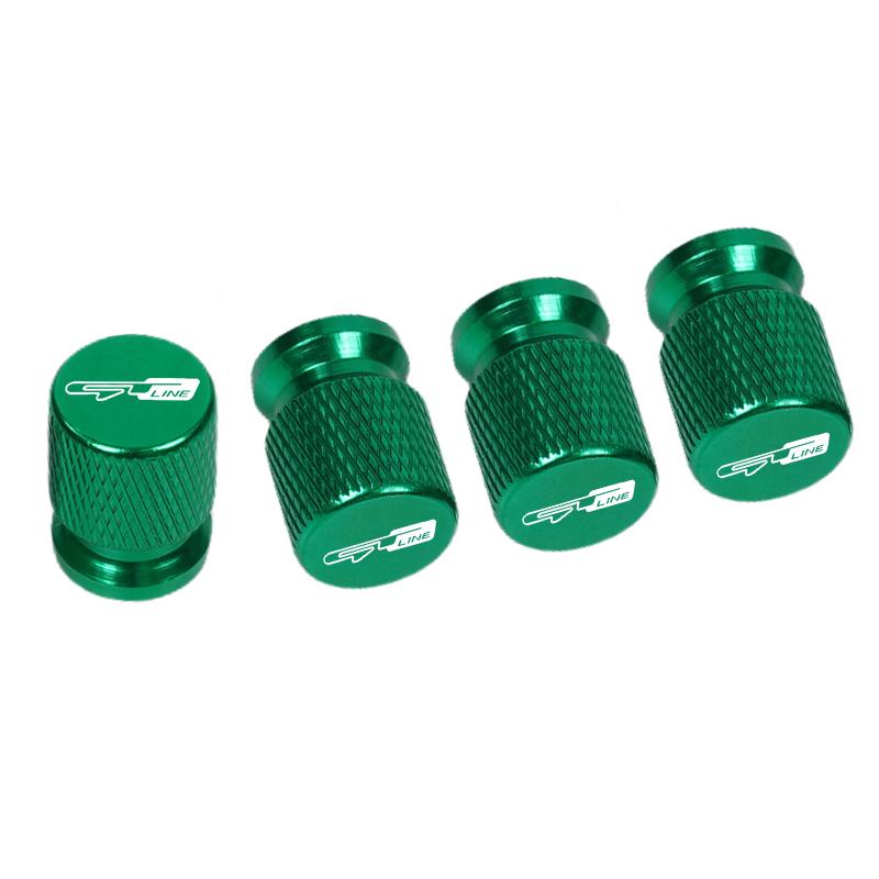 AABJC1 4pcs Car CNC Aluminum Tire Valve Air Port Stem Cover Caps For Kia GT Line Sportage Ceed Picanto K5 K3 Stonic Accessories