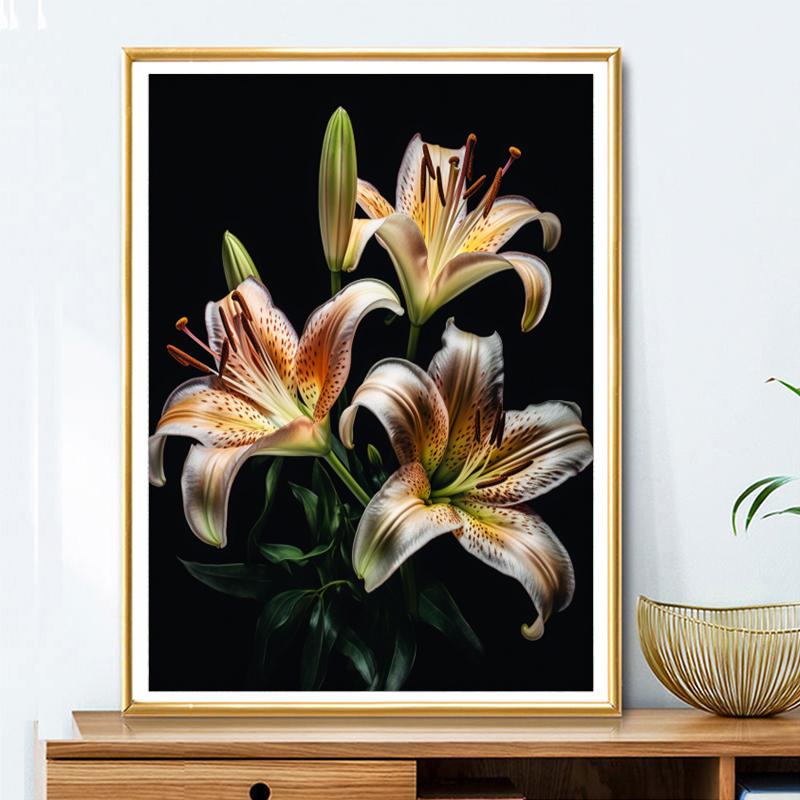 5d DIY Алмазная картина Вышивка крестом Цветы лилии Алмазная вышивка Мозаика Полная круглая дрель Домашний декор Искусство