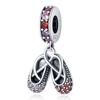 925 пробы стерлингового серебра высокие каблуки коньки тапочки обувь подвески Fit Charms браслет бусины женские ювелирные изделия