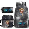New Animation One Piece Printed Backpack for Primary and Secondary School Students Large Capacity School Bag Combination Three-piece Set