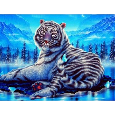 5D Алмазная картина Тигр Полная дрель Круглая Алмазная вышивка Крестом
