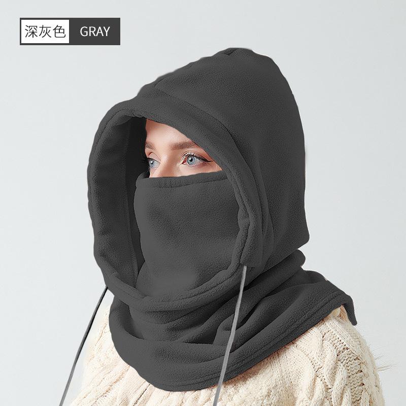 Унисекс Зимний Фланелевый Капюшон - Ветрозащитная Маска со Шнурком, Головной Убор для Мотоциклетной Езды, Теплая Шапка для Холодной Погоды