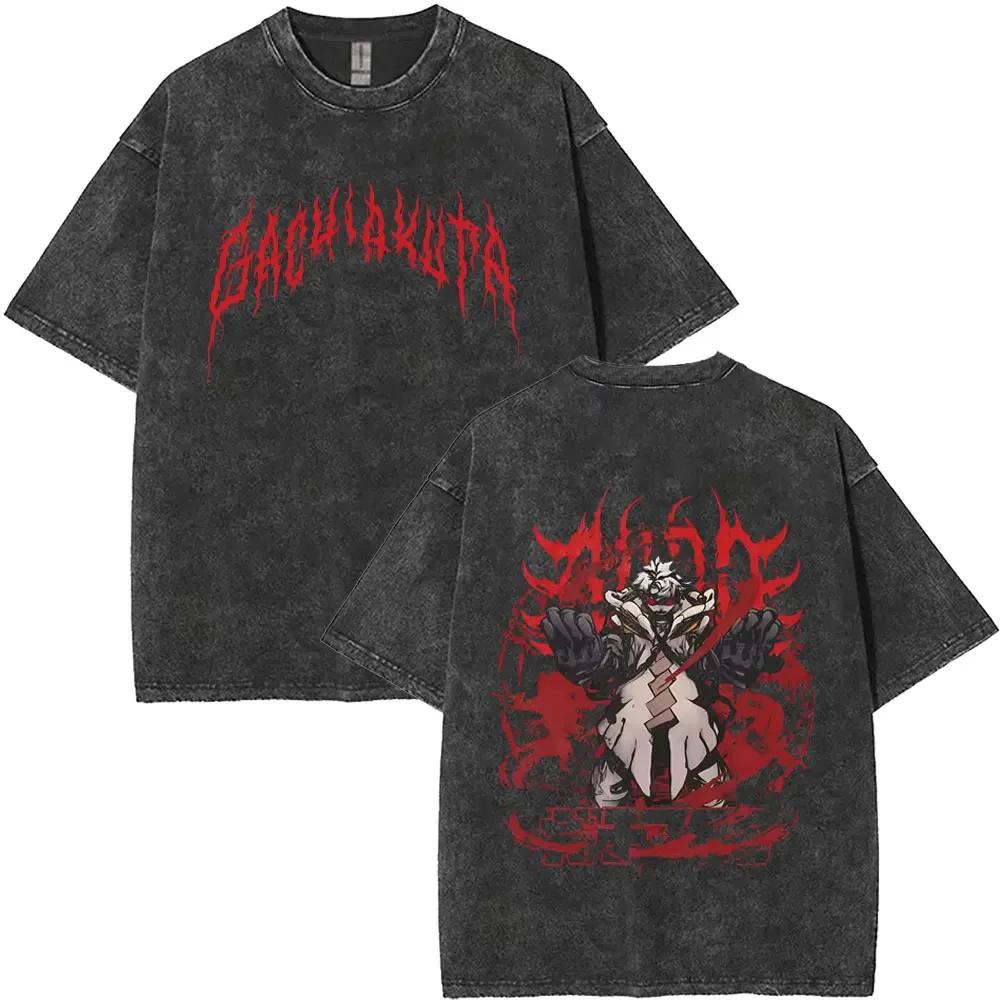 2026 summer Gachiakuta Anime T-shirt, Vintage Washed, Harajuku Streetwear, Unisex Casual Tee for Fans, Aesthetic Otaku Clothing