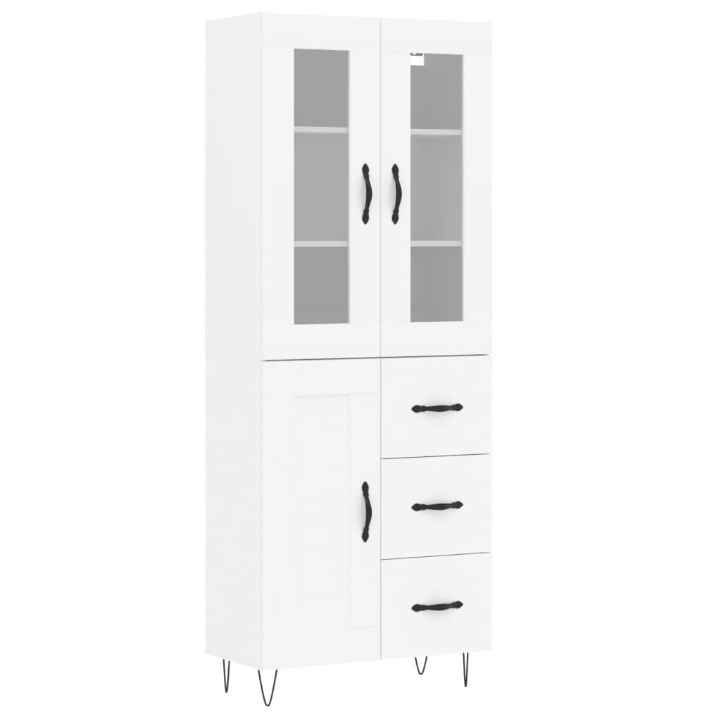 Highboard White 69.5 x 34 x 180 cm Particleboard