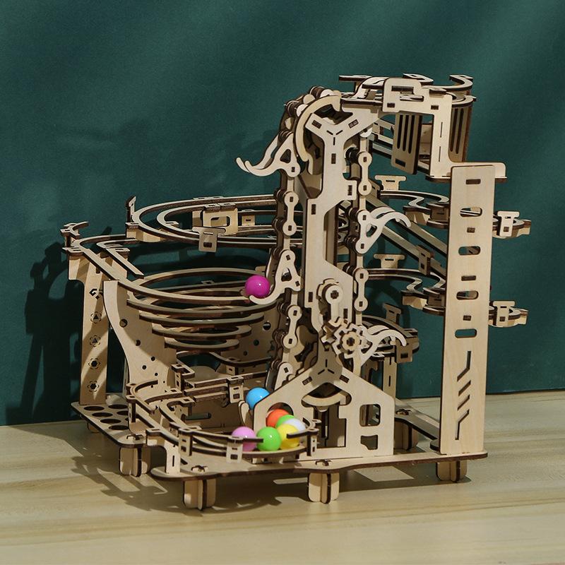 Cross-border New 3D Three-dimensional Puzzle Wooden Toys Educational Assembled Toys DIY Creative Toys Time And Space Tunnel