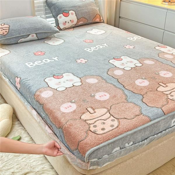 Молочный фланелевой чехол для матраса, сохраняющий тепло, утепленное покрывало, наматрасник, флисовый пылезащитный чехол, простыня, покрывало (Нет наволочки)