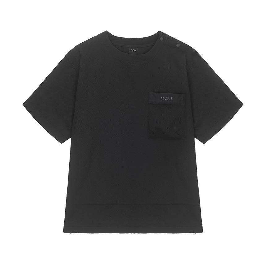 nau Seersucker Short Sleeve T-Shirt 2 R Black