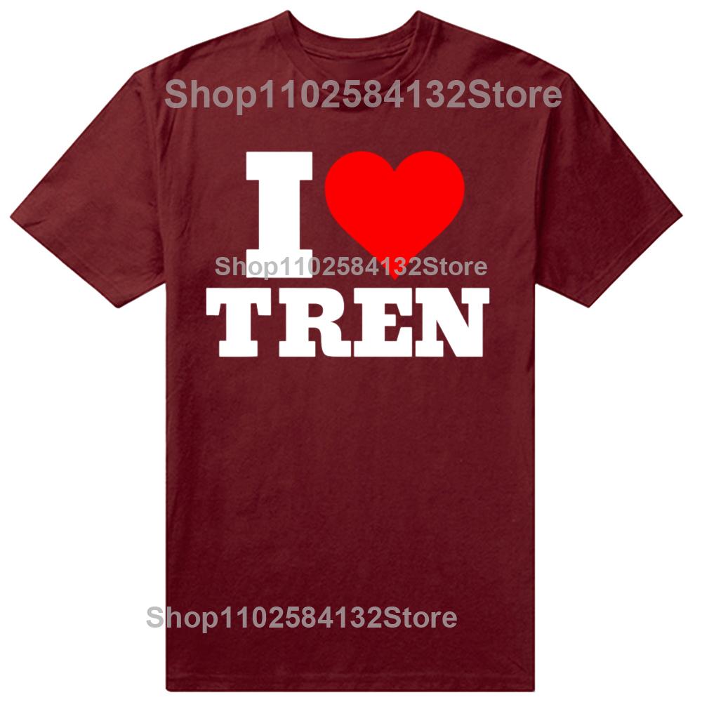 Смешная футболка с принтом I Love Tren, мужская женская модная повседневная футболка, 100% хлопок, свободная, оверсайз, футболка для бодибилдера