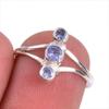 Натуральный камень Танзанит 925 Проба Стерлинговое Серебро Ювелирное Кольцо Размер 6 F3g06