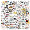 50 Pictures of Colored Spanish Inspirational Short Sentences Text Graffiti Stickers New Style Personalized Decorative Stickers