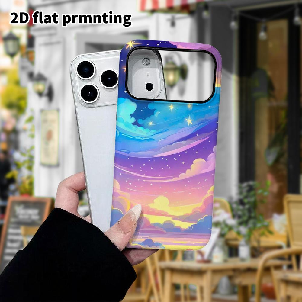 Phone Case: 2D flat design suitable for iPhone 18, 17, 16, 15, 14, 13 Pro film protective case, couple style, dreamy cloud sea, Christmas and Hallowee