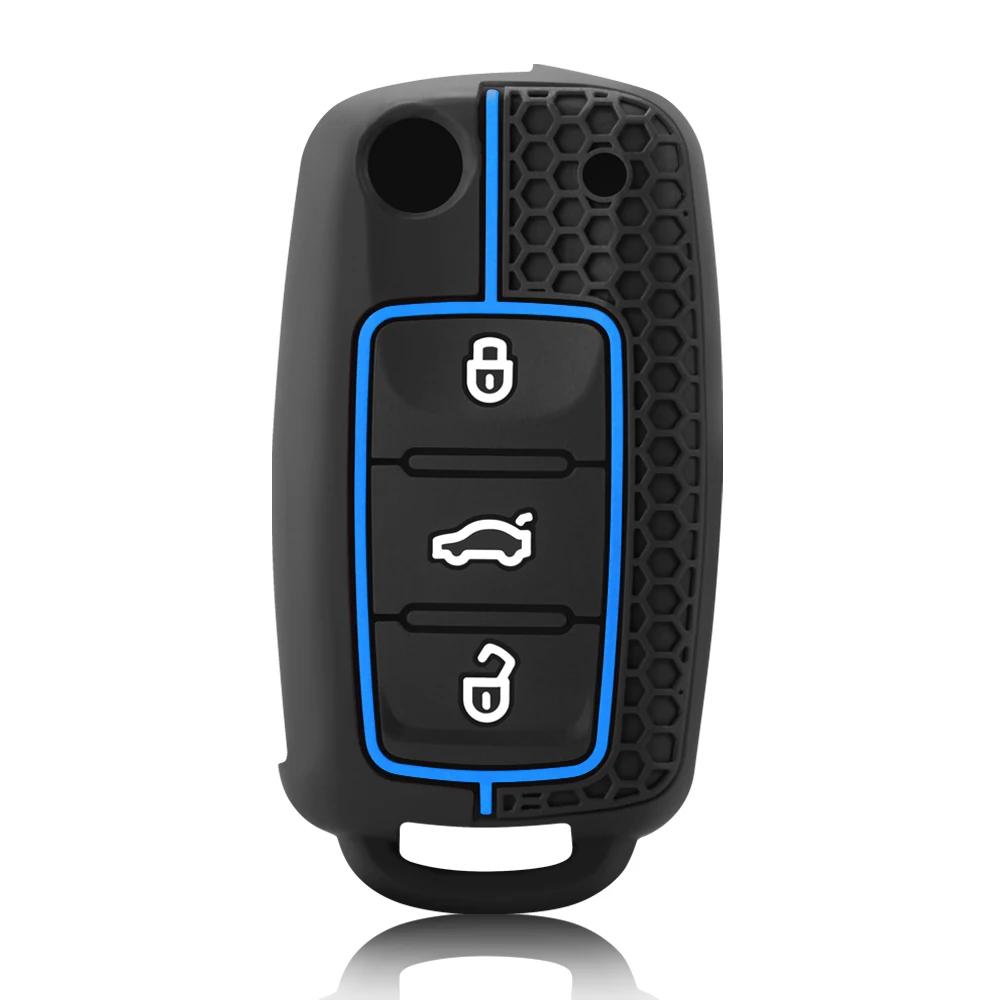 Чехол для автомобильного ключа силиконовый чехол для Volkswagen VW Polo Golf Passat Tiguan Beetle Caddy T5 Up Eos Skoda Octavia Seat Leon Altea