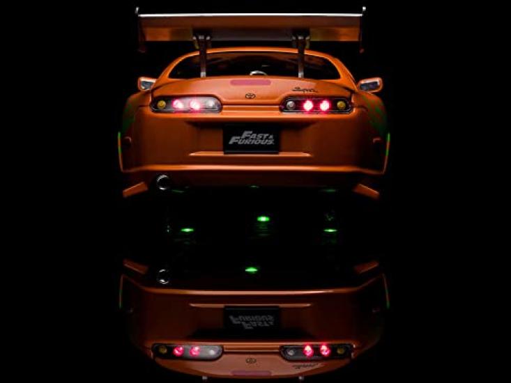JADA TOYS Fast Furious 1995 Toyota Supra Orange с подсветкой для фигурки Брайана Fast Furious Toyota Supra 31139 1/18 & O'Connor Light/Tail & Brian's