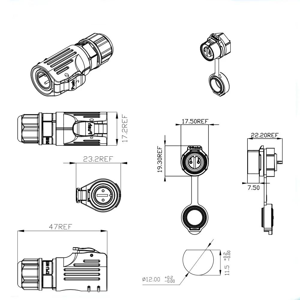 EW-LP12 Industrial Waterproof IP68 2Pin 3Pin 4Pin 5Pin Quick Plugging Aviation M12 Connector 6Pin 7Pin 8Pin Solder Plug Socket