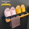 Foldable Wall-Mounted Bathroom Shoe and Slipper Rack with Drainage