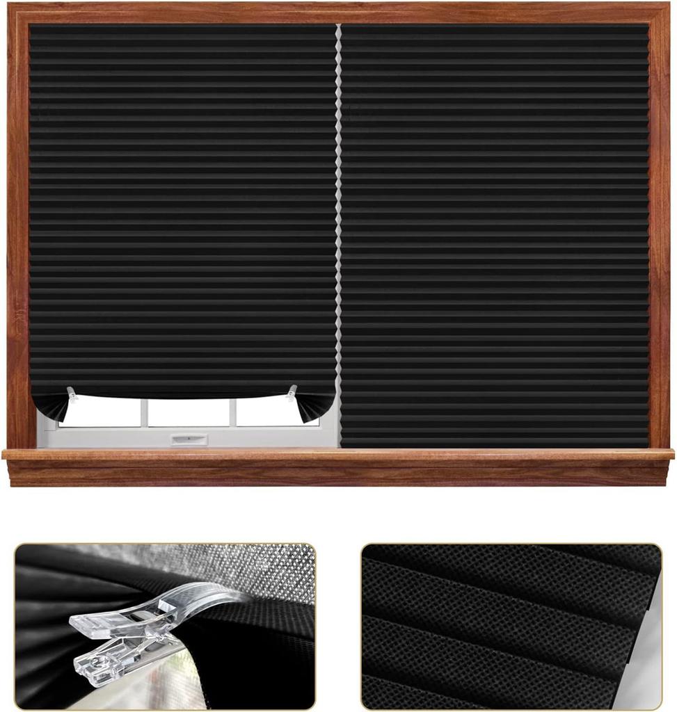 1Pc Shades Self-adhesive Half Windows Nonwoven Folding Curtain Bathroom Balcony Living Room Balcony Curtains Pleated Blinds