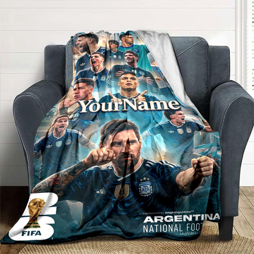 Messi Personalized Text Blanket Multi-purpose Personalized Blanket Durable Comfort Throw For Chair Living Room Bedding Couch for All Occasions