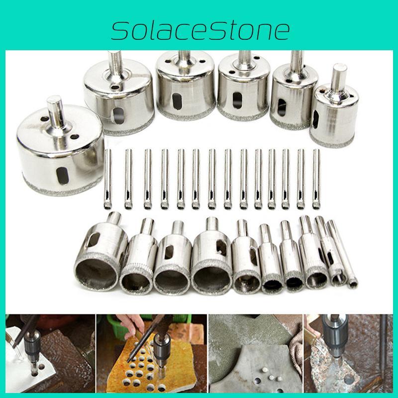 Премиальный набор из 30 алмазных коронок для точного сверления стекла и плитки