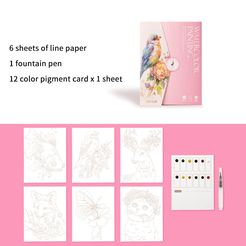 1 Набор Креативный набор для акварельной живописи с 12-цветной твердой краской, раскраска для снятия стресса у детей, набор для акварели для искусства родителей и детей