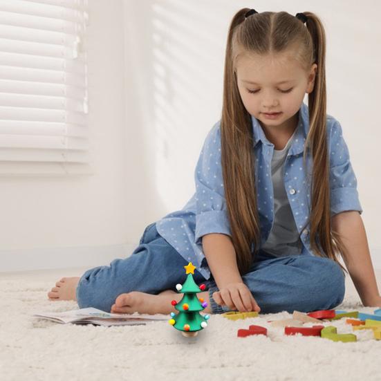 Танцующая мини-елка, 3D-печатная настольная елочная игрушка, вращающаяся игрушка-спиннер, настольная рождественская елка для домашнего офиса, декор